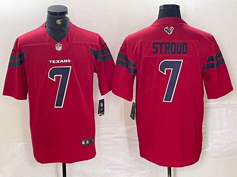 Men Houston Texans #7 Stroud Red Second generations 2025 Nike Limited NFL Jersey style 1